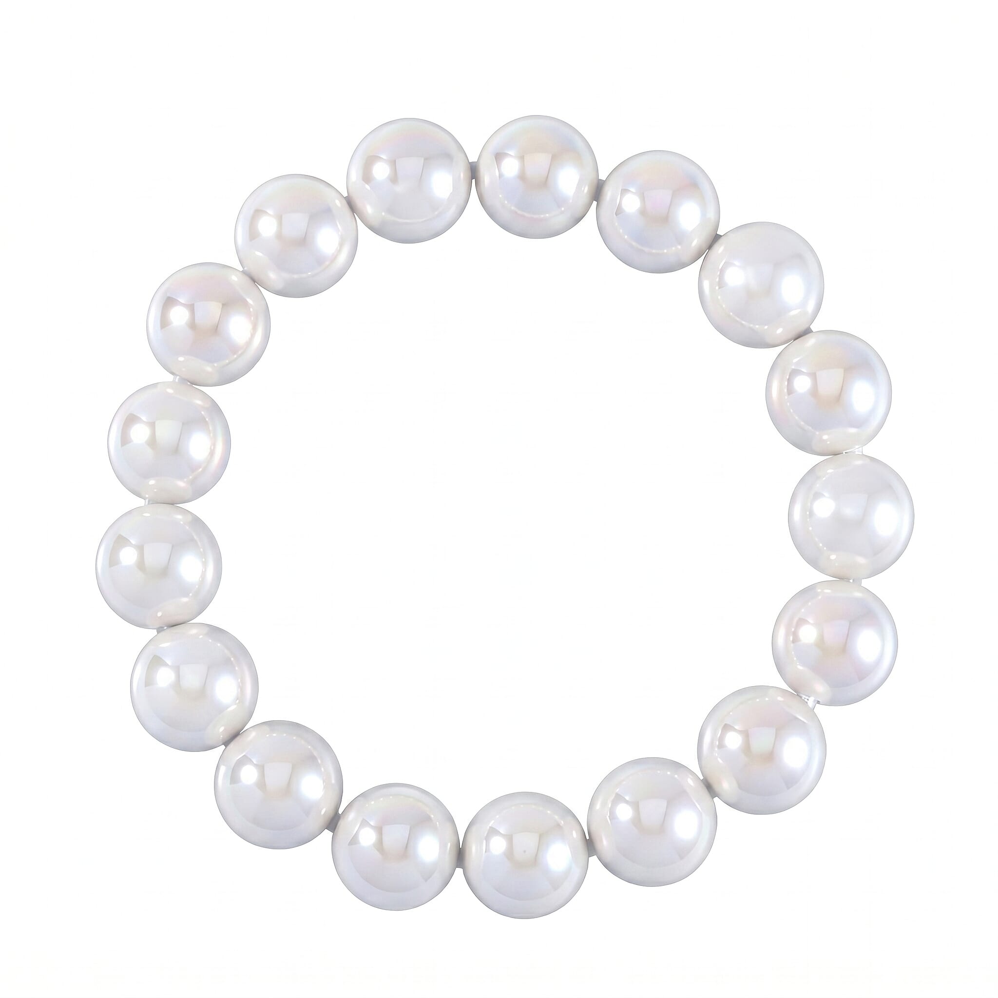 White Shell Pearl Stretchable Bracelet (Size 7-7.5)