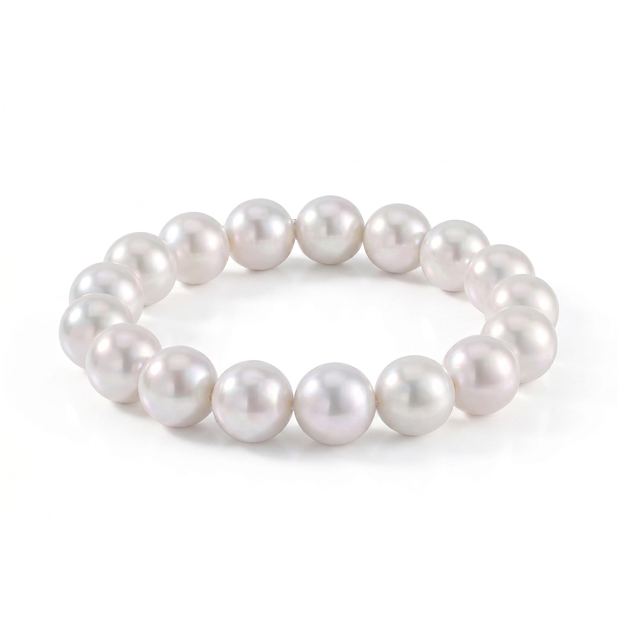 White Shell Pearl Stretchable Bracelet (Size 7-7.5)