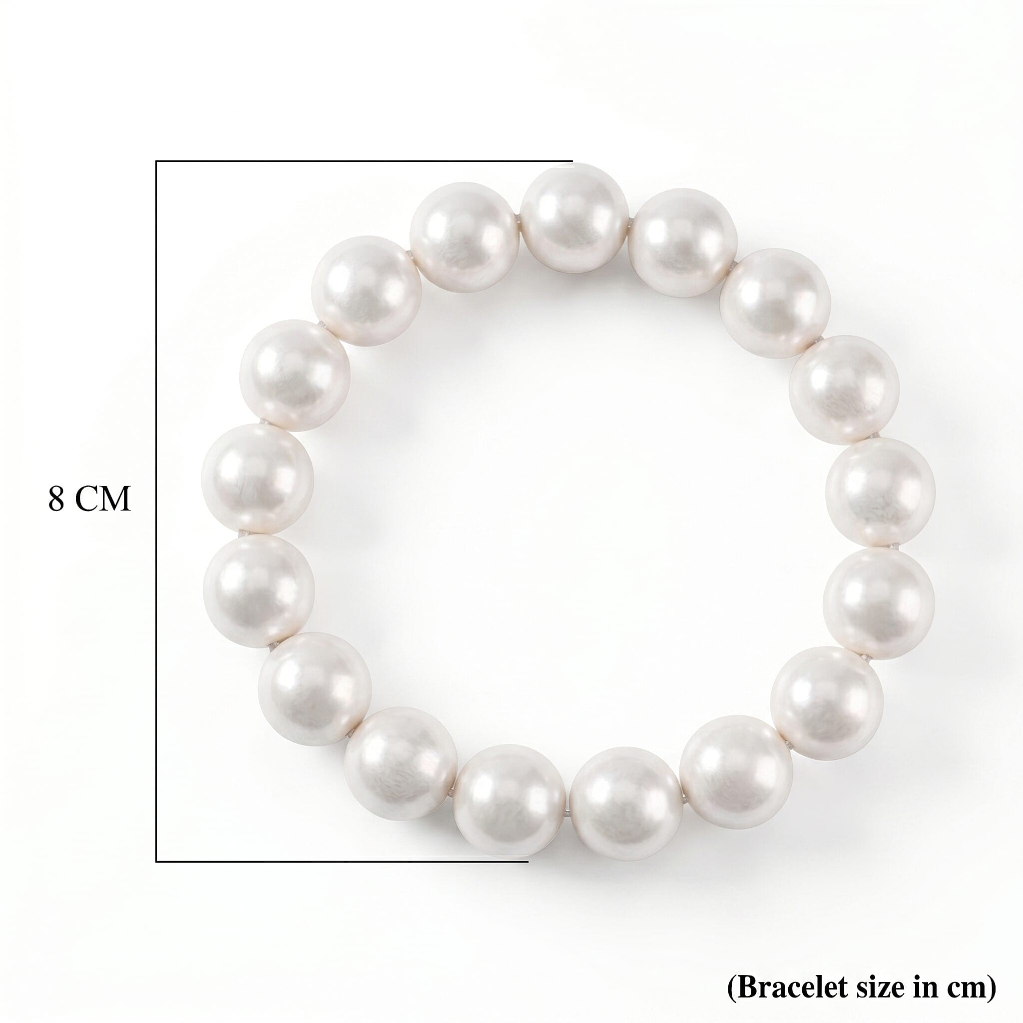 White Shell Pearl Stretchable Bracelet (Size 7-7.5)