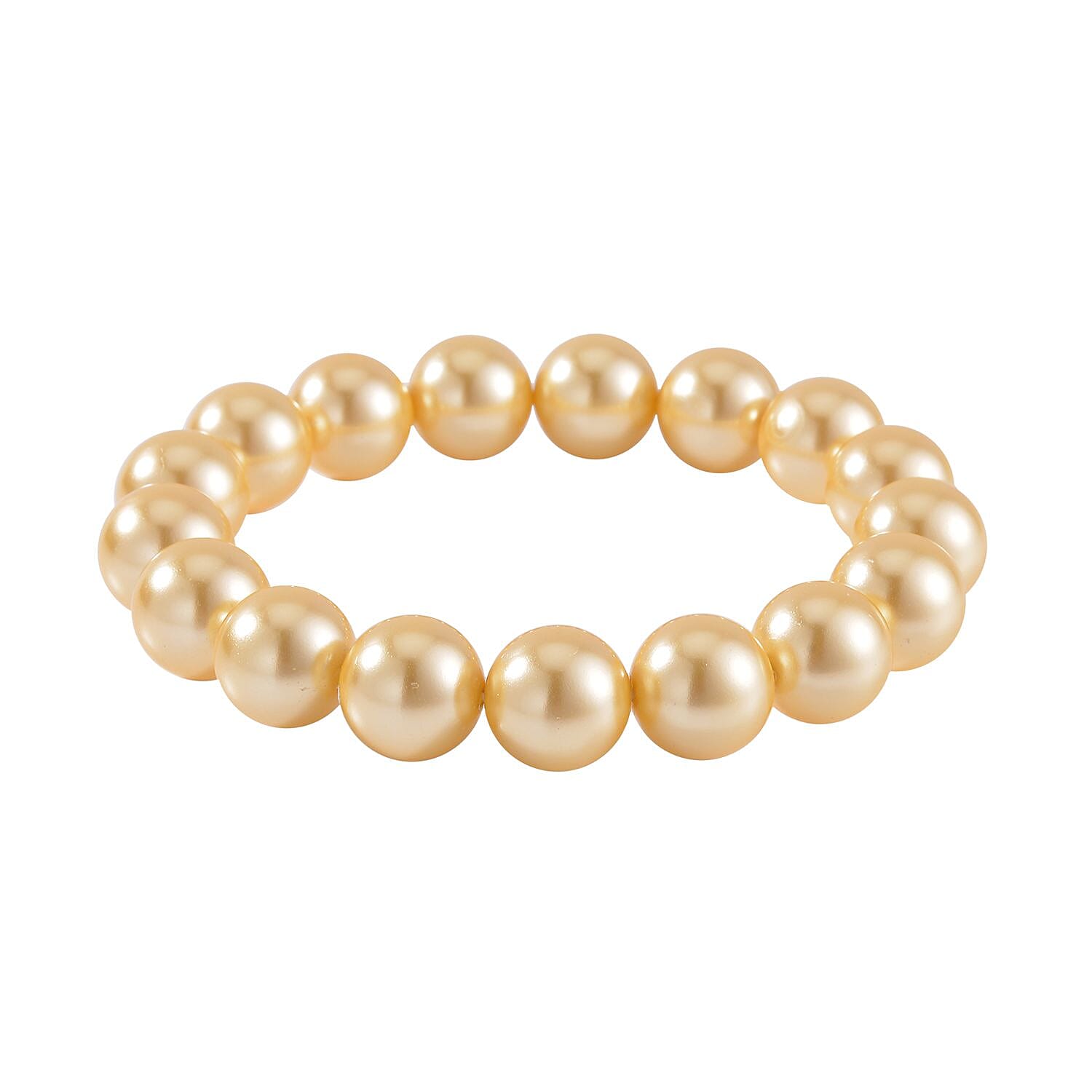 Golden Shell Pearl Stretchable Bracelet (Size - 7.5)