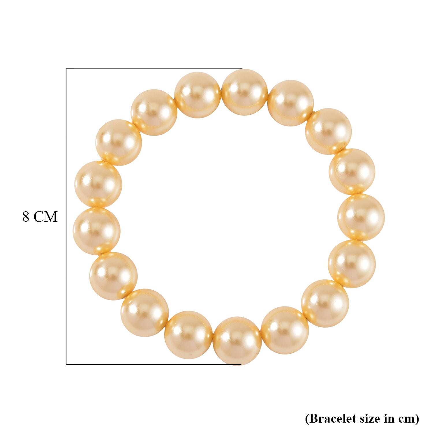 Golden Shell Pearl Stretchable Bracelet (Size - 7.5)