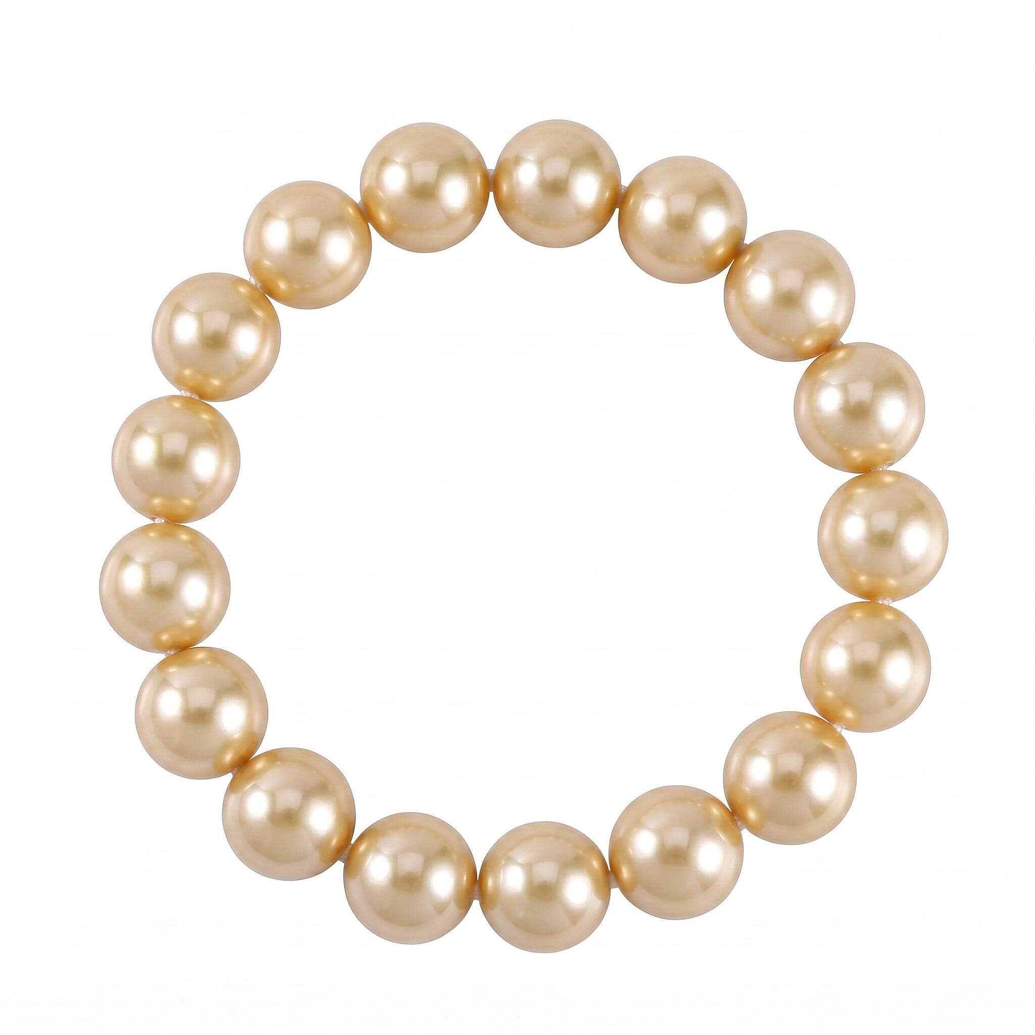 Golden Shell Pearl Stretchable Bracelet (Size - 7.5)