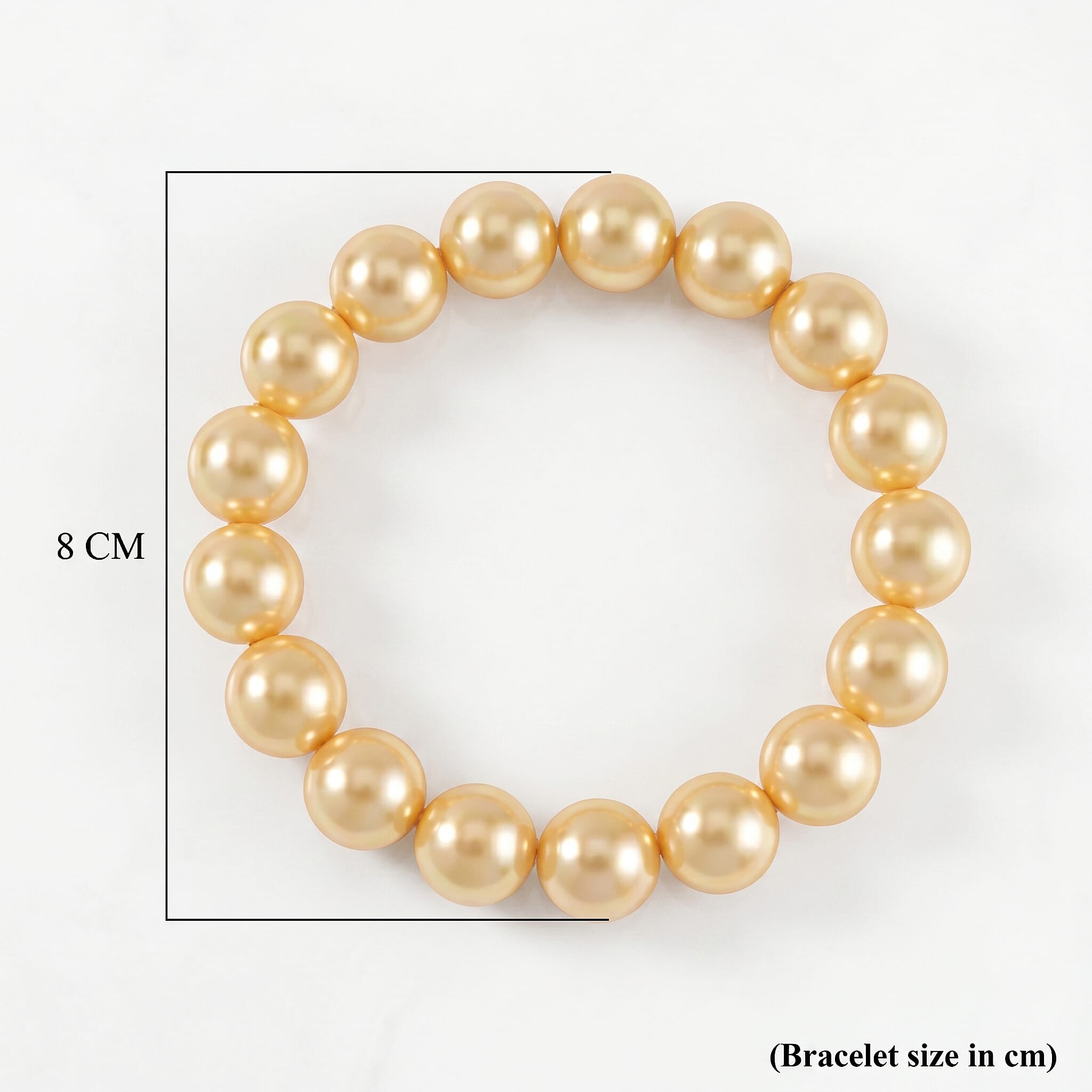 Golden Shell Pearl Stretchable Bracelet (Size - 7.5)