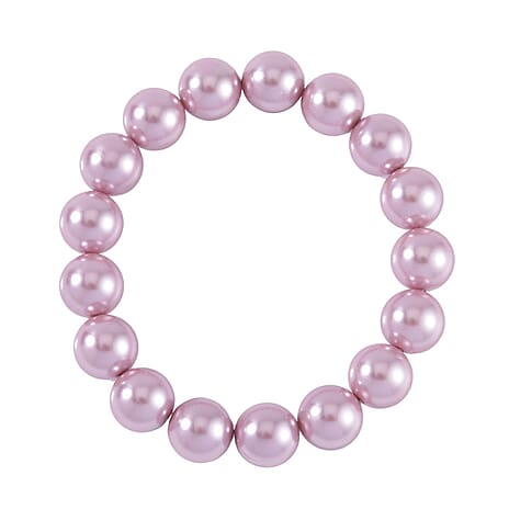 Lavender Shell Pearl Stretchable Bracelet (Size 7-7.5)