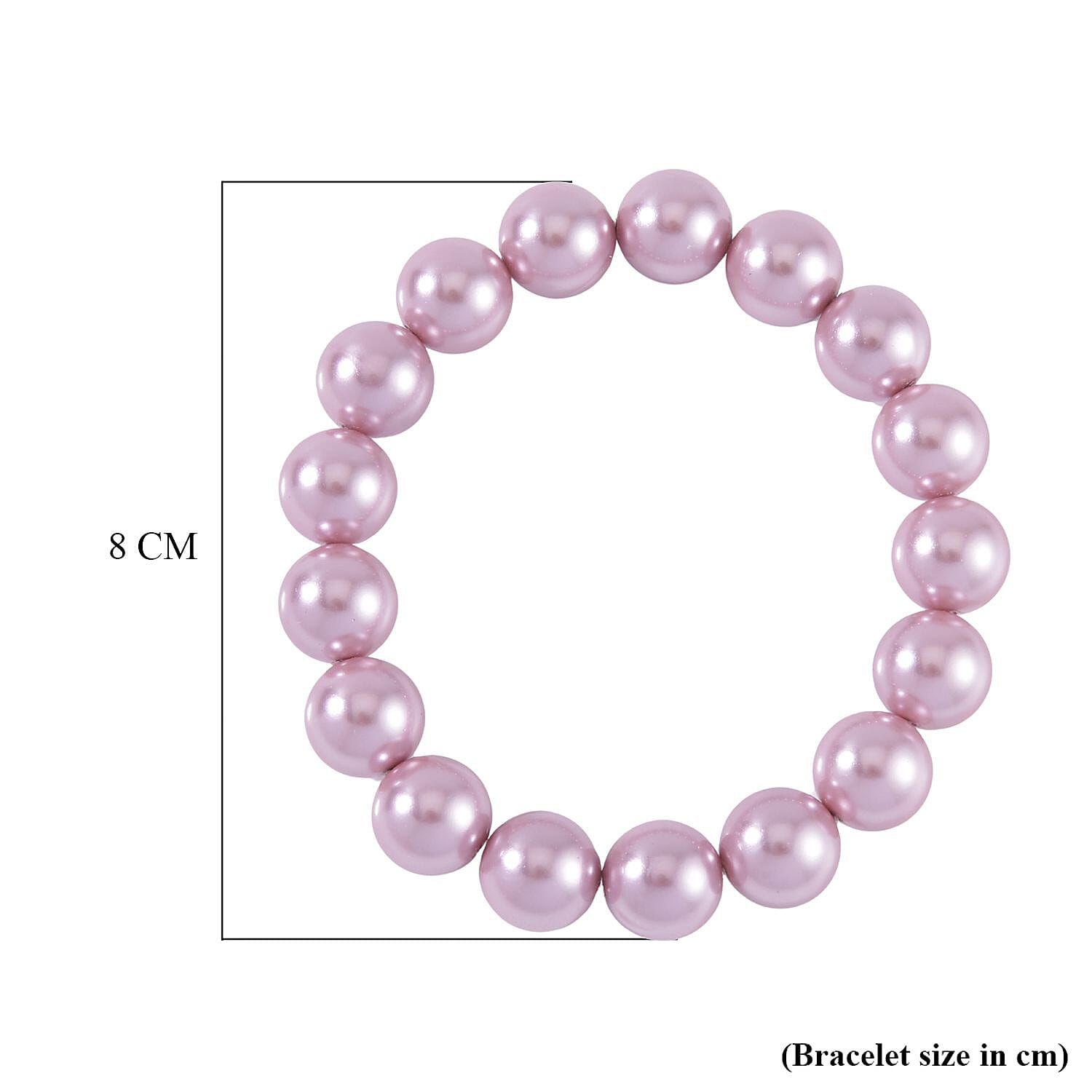 Lavender Shell Pearl Stretchable Bracelet (Size 7-7.5)