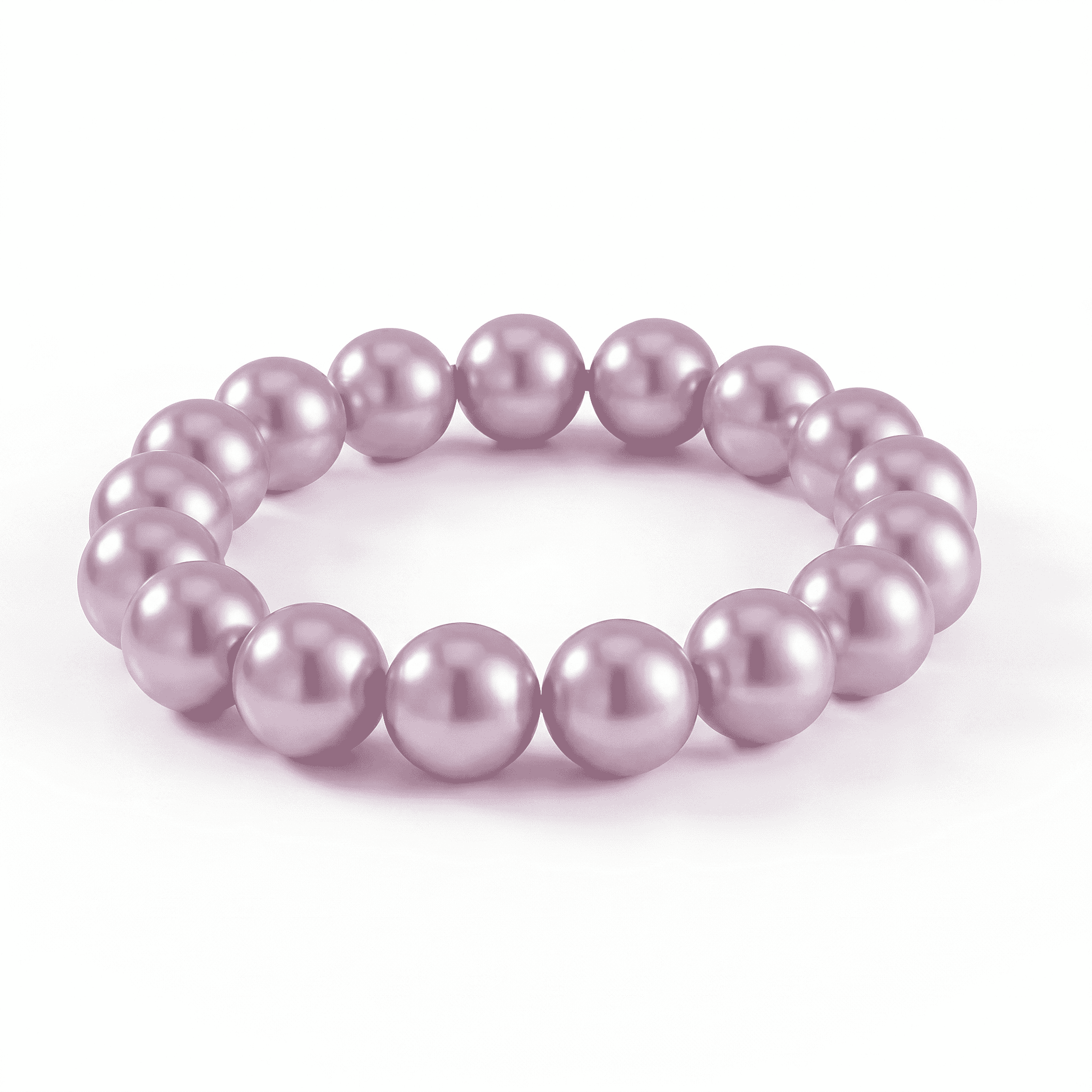 Lavender Shell Pearl Stretchable Bracelet (Size 7-7.5)