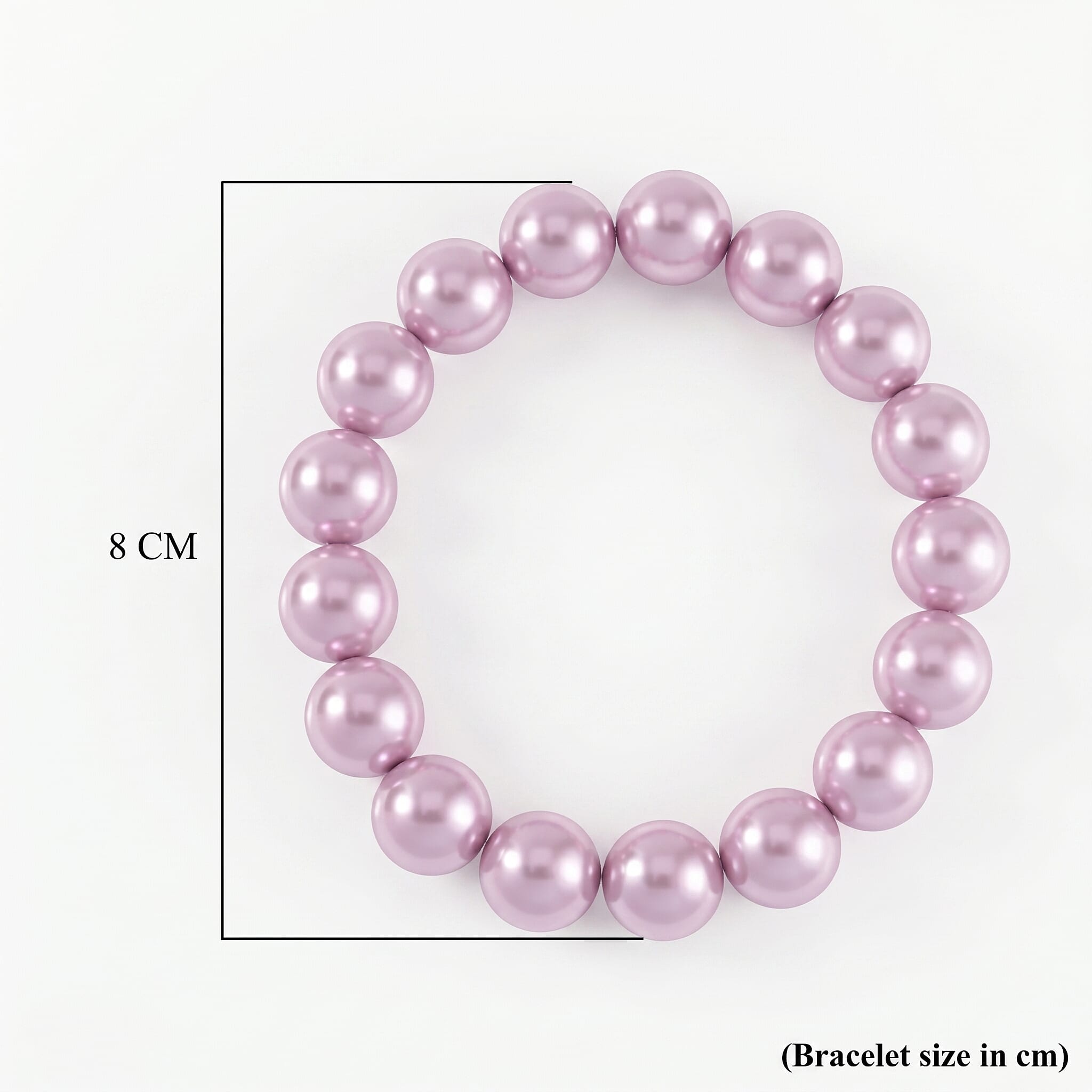 Lavender Shell Pearl Stretchable Bracelet (Size 7-7.5)