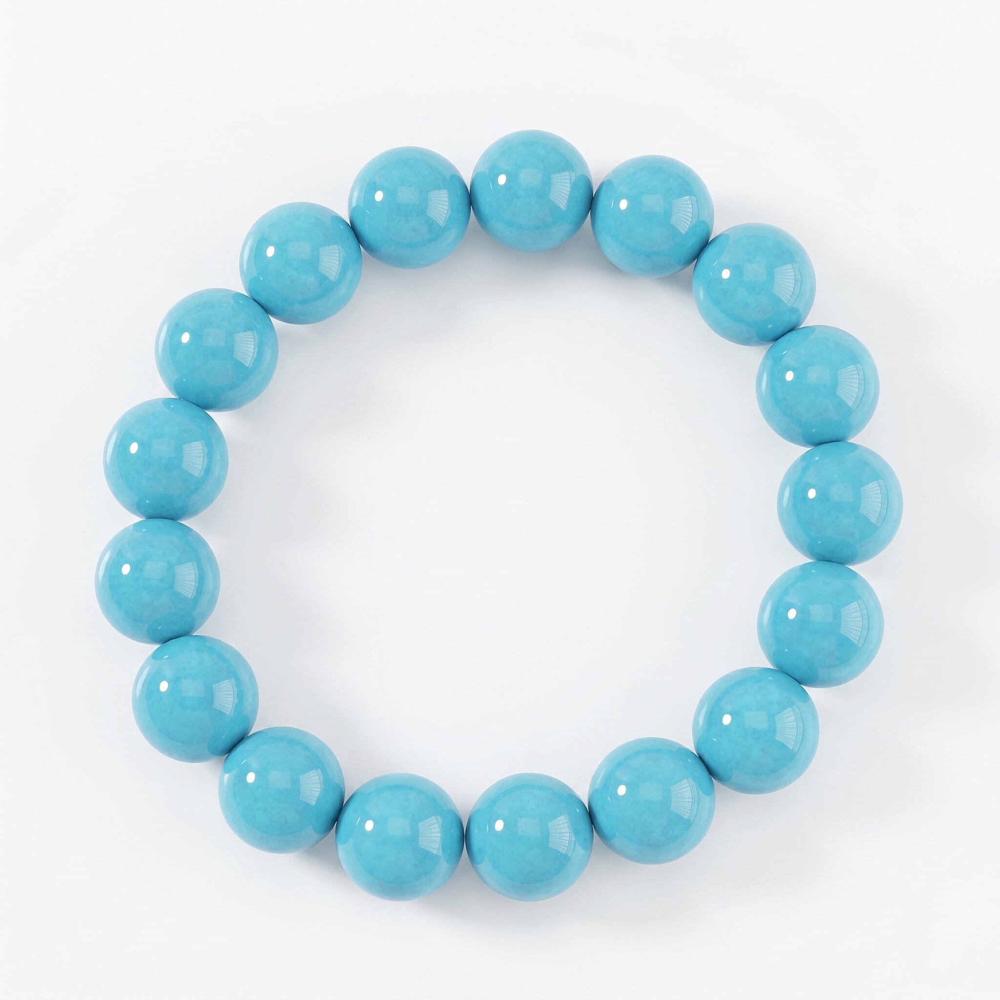Turquoise Shell Pearl Stretchable Bracelet (Size -7.5)
