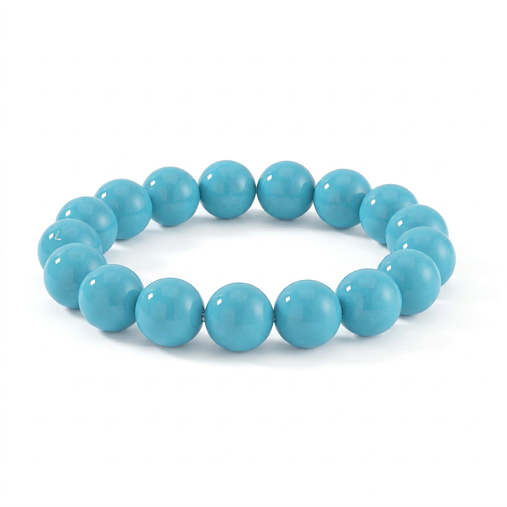 Turquoise Shell Pearl Stretchable Bracelet (Size -7.5)