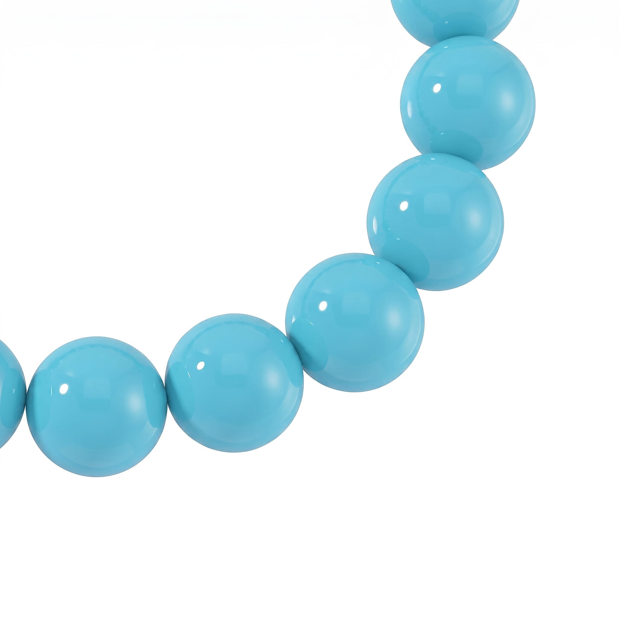 Turquoise Shell Pearl Stretchable Bracelet (Size -7.5)