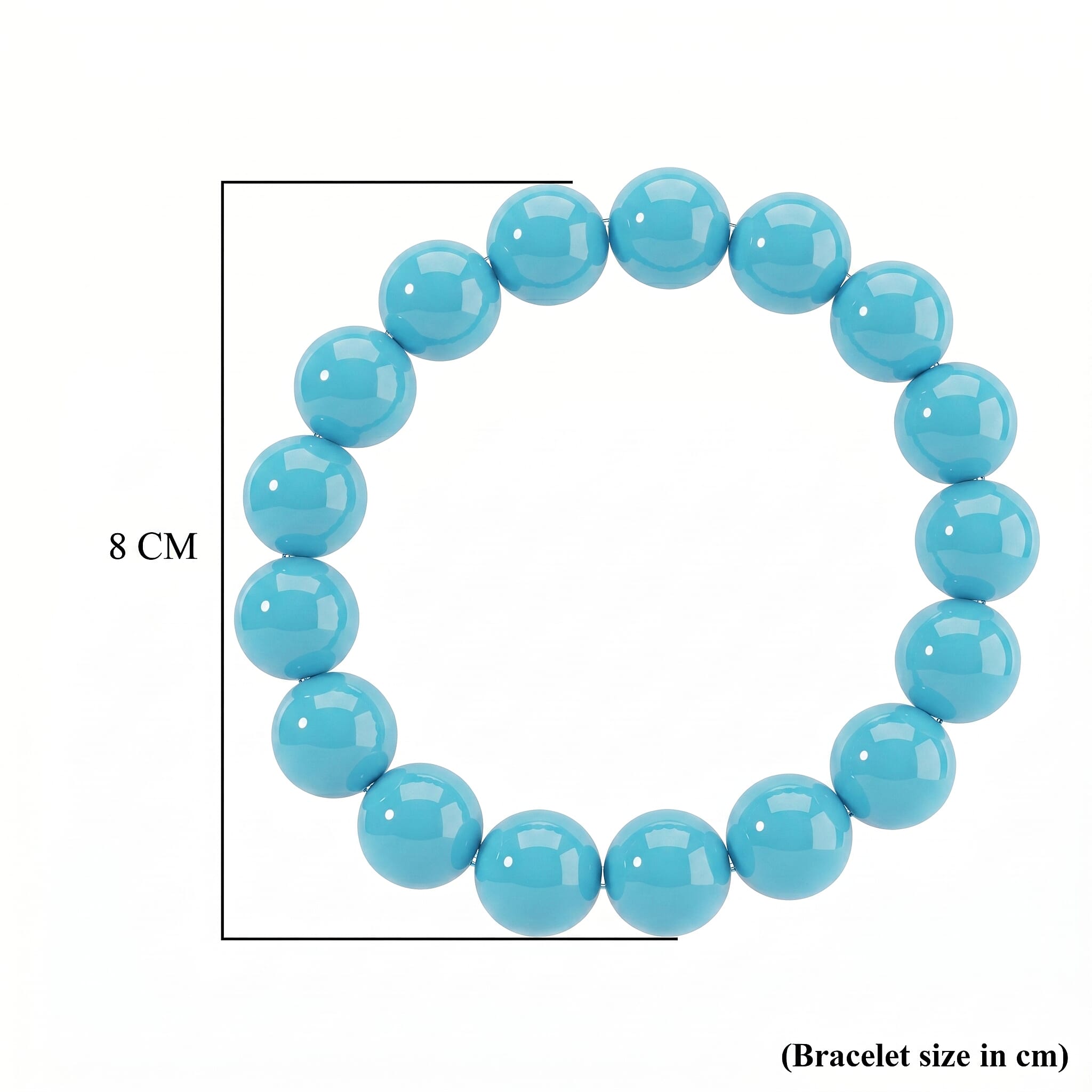 Turquoise Shell Pearl Stretchable Bracelet (Size -7.5)