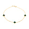 Designer Closeout from Hatton Garden- 9K Yellow Gold Malachite Petal Bracelet (Size - 7-7.5)