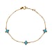 Designer Closeout from Hatton Garden- 9K Yellow Gold Malachite Petal Bracelet (Size - 7-7.5)