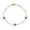 Designer Closeout from Hatton Garden- 9K Yellow Gold Turquoise Petal Bracelet (Size - 7-7.5)