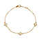 Designer Closeout from Hatton Garden- 9K Yellow Gold Turquoise Petal Bracelet (Size - 7-7.5)