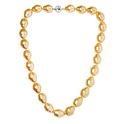 One Time Deal- Multi Colour Shell Pearl Necklace (Size - 20) in Rhodium Overlay Sterling Silver