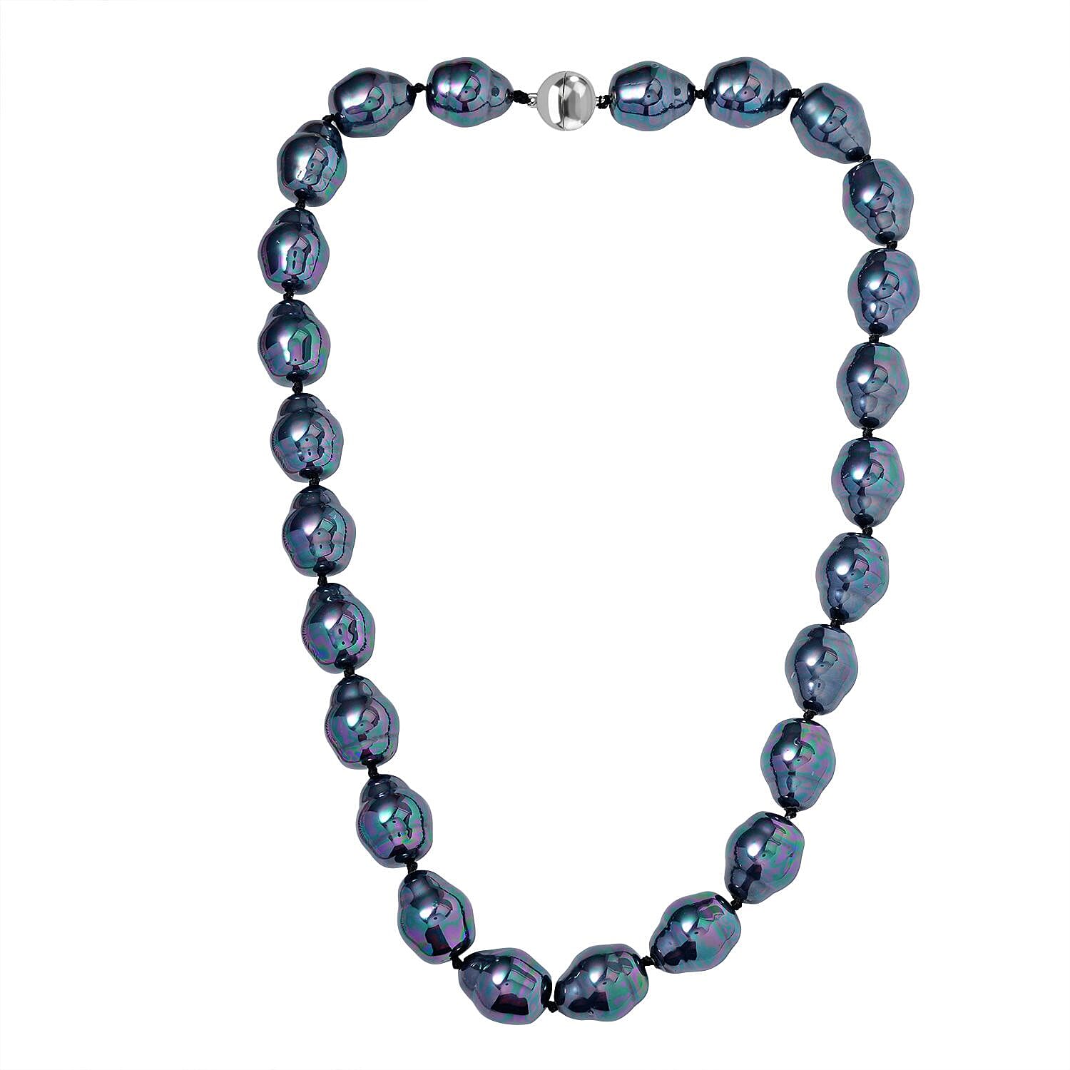 One Time Deal- Peacock Color Shell Pearl Necklace (Size - 20) in