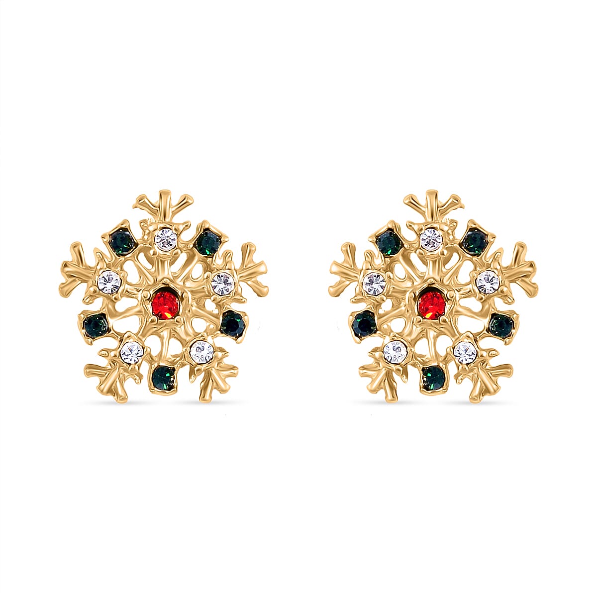 Multi Color Crystal Earring With Push Back