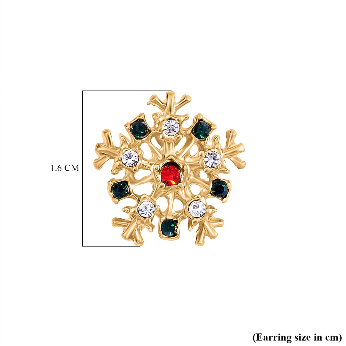 Multi Color Crystal Earring With Push Back