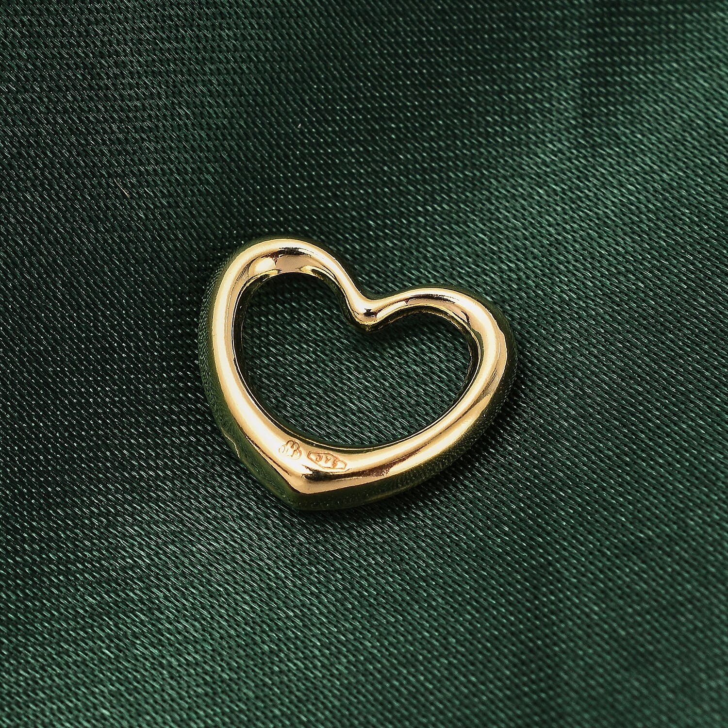 Vicenza Collection - 9K Yellow Gold Floating Heart Pendant