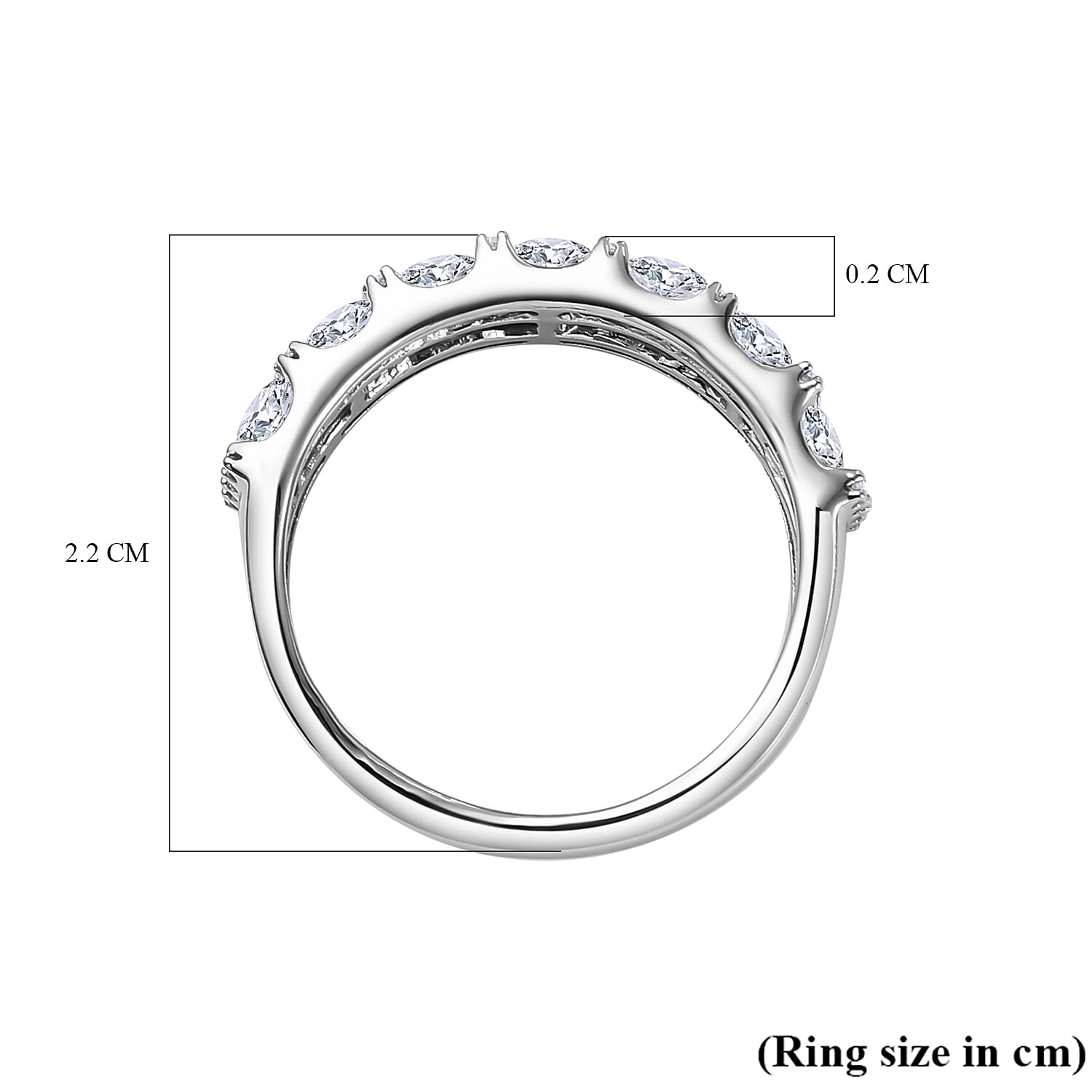 NY Close Out- 9K White Gold Diamond Half-Eternity Ring 1.00 Ct.