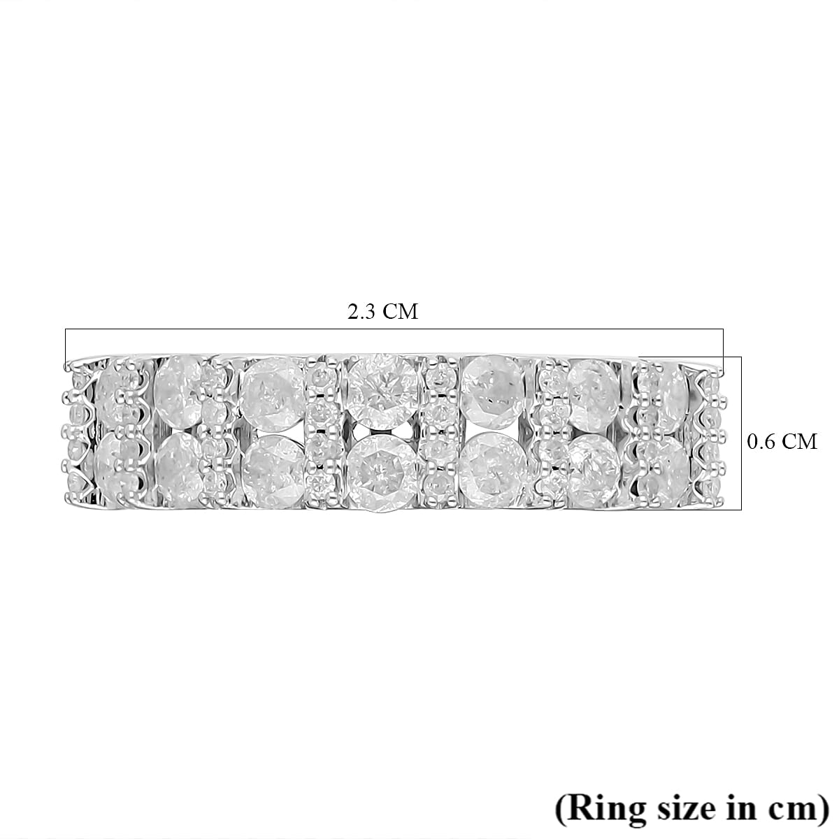 NY Close Out- 9K White Gold Diamond Half-Eternity Ring 1.00 Ct.