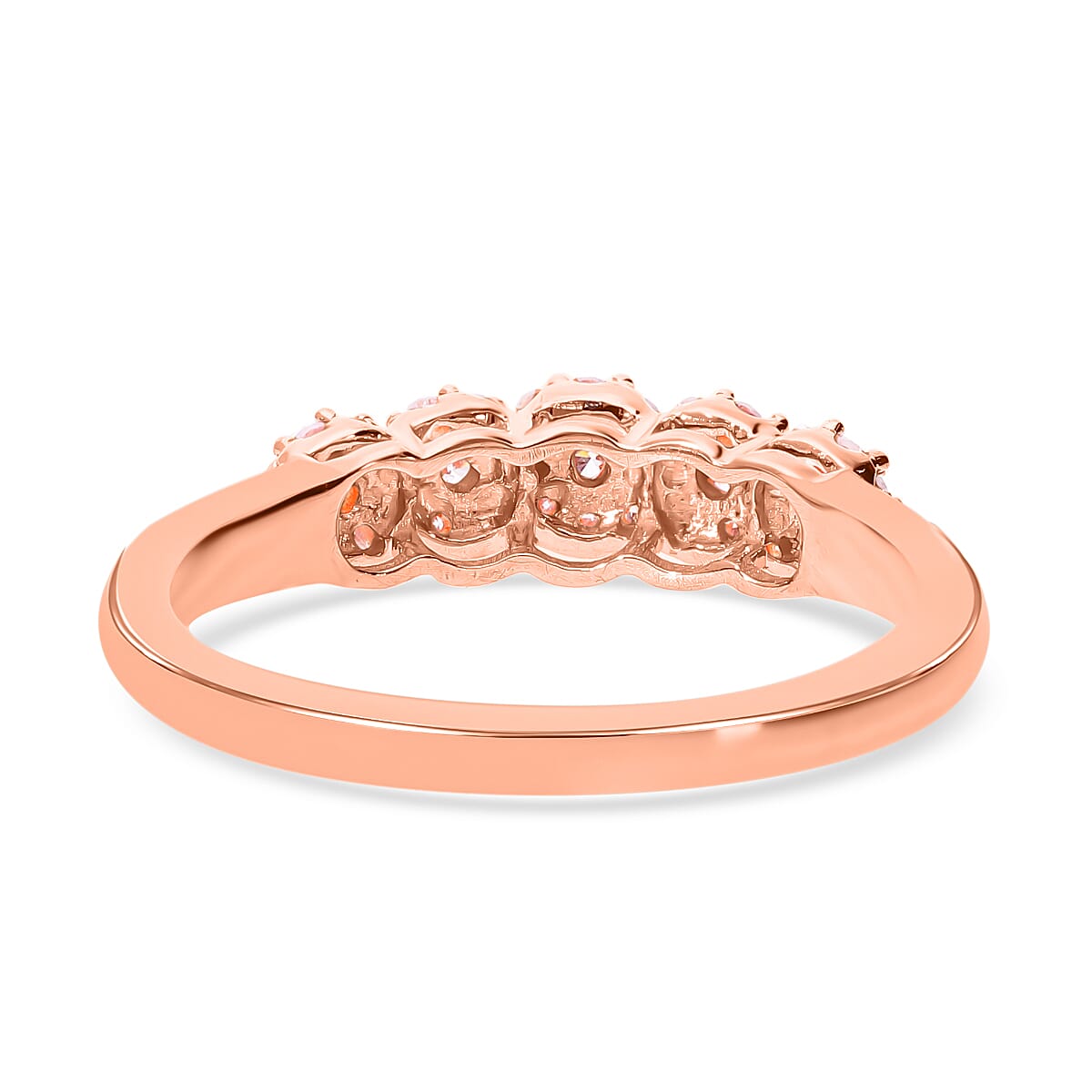9K Rose Gold Pink Diamond (I2) Band Ring 0.26 Ct