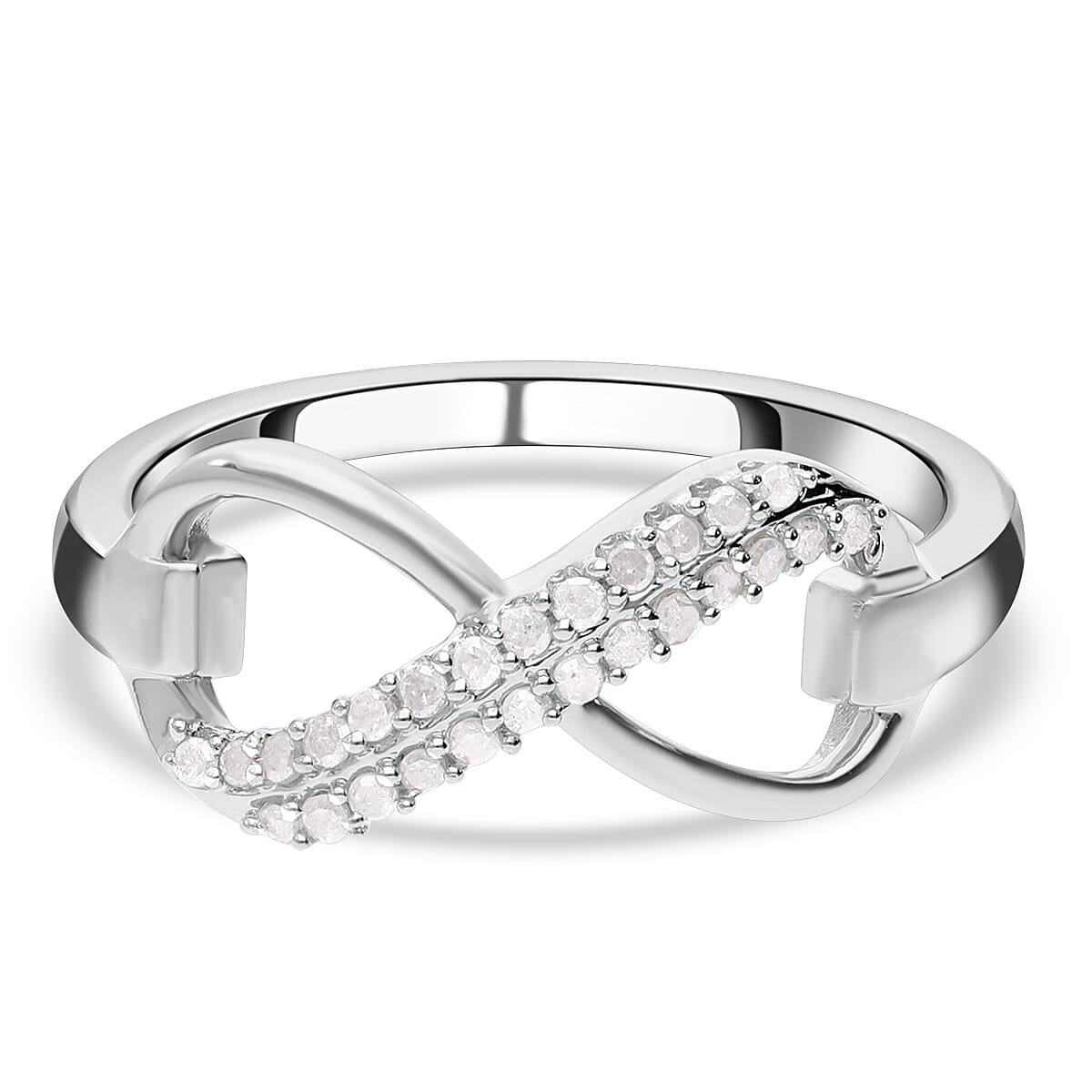 Diamond Infinity Ring in Sterling Silver