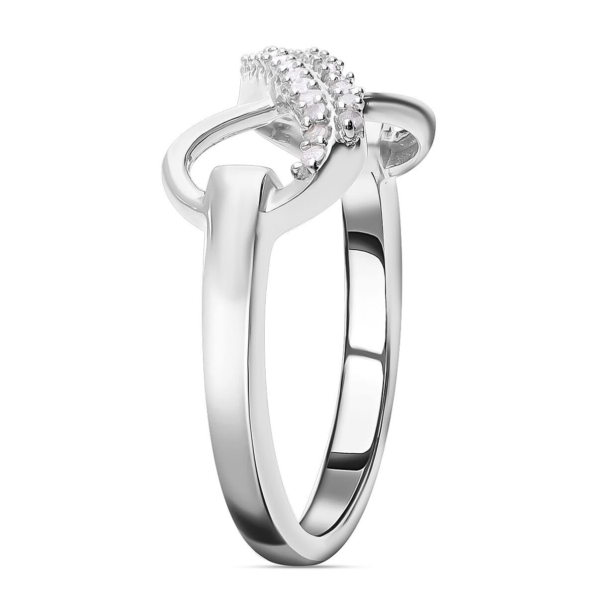Diamond Infinity Ring in Sterling Silver
