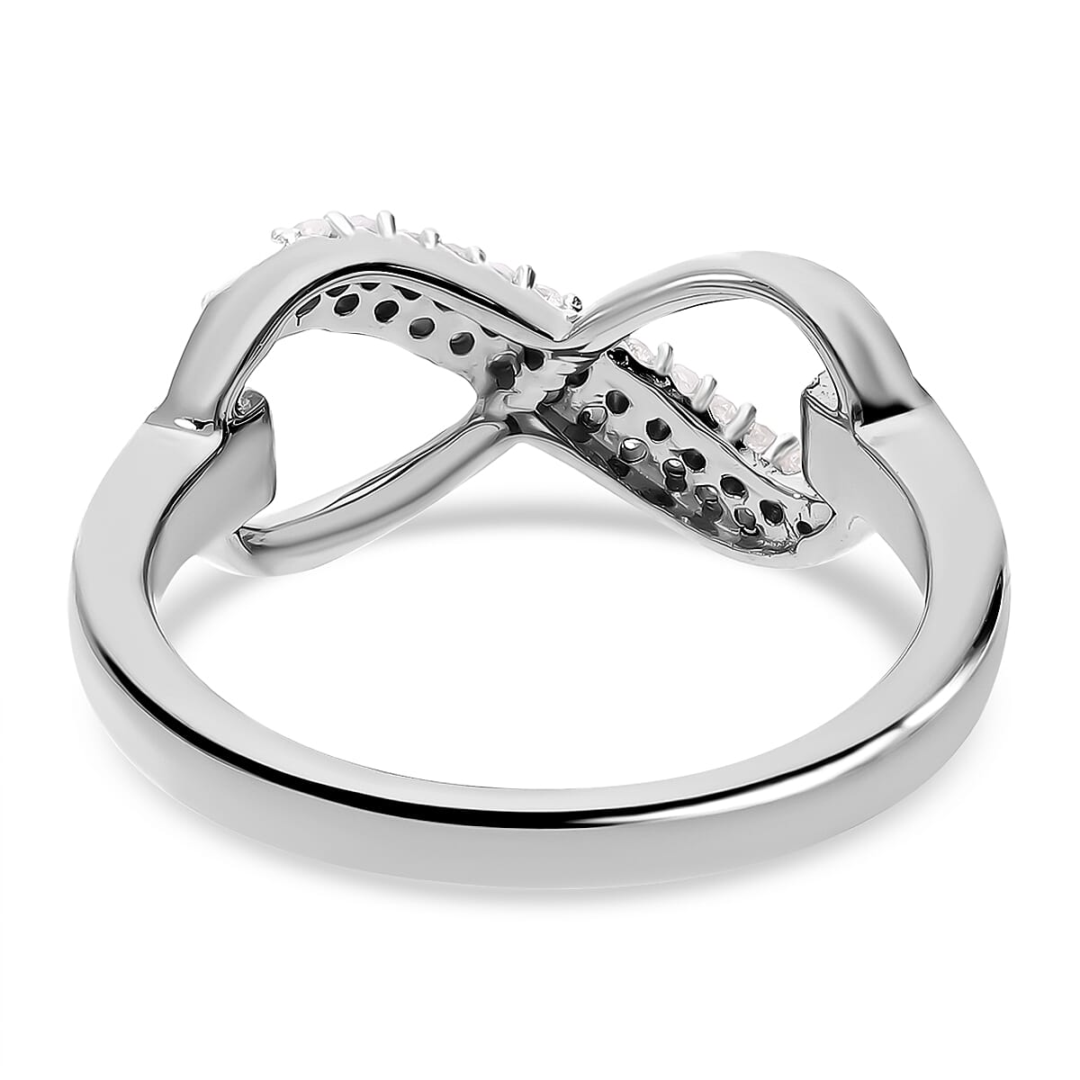 Diamond Infinity Ring in Sterling Silver
