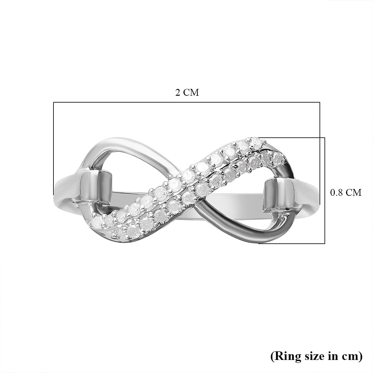 Diamond Infinity Ring in Sterling Silver