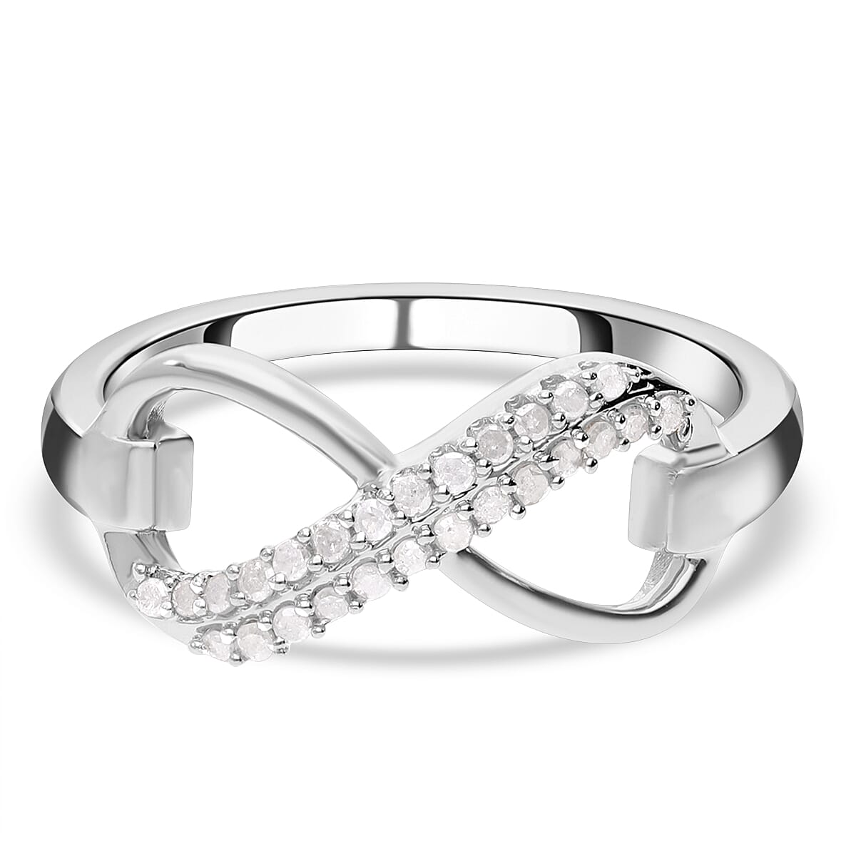 Sterling silver infinity deals ring with diamonds