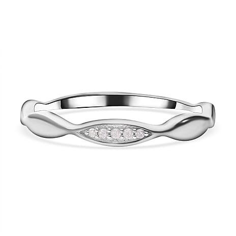 White Diamond Ring in Platinum Overlay Sterling Silver 0.03 ct 0.030 Ct. White Diamond Ring in Platinum Overlay Sterling Silver 0.03 ct 0.030 Ct.