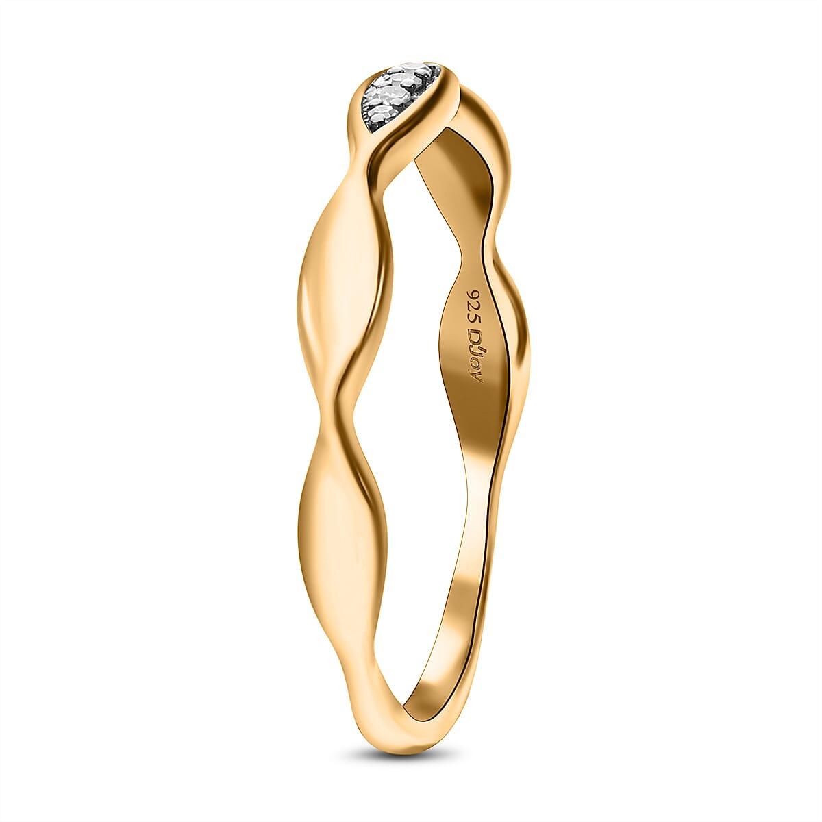 Diamond Ring in Vermeil YG Plated Sterling Silver