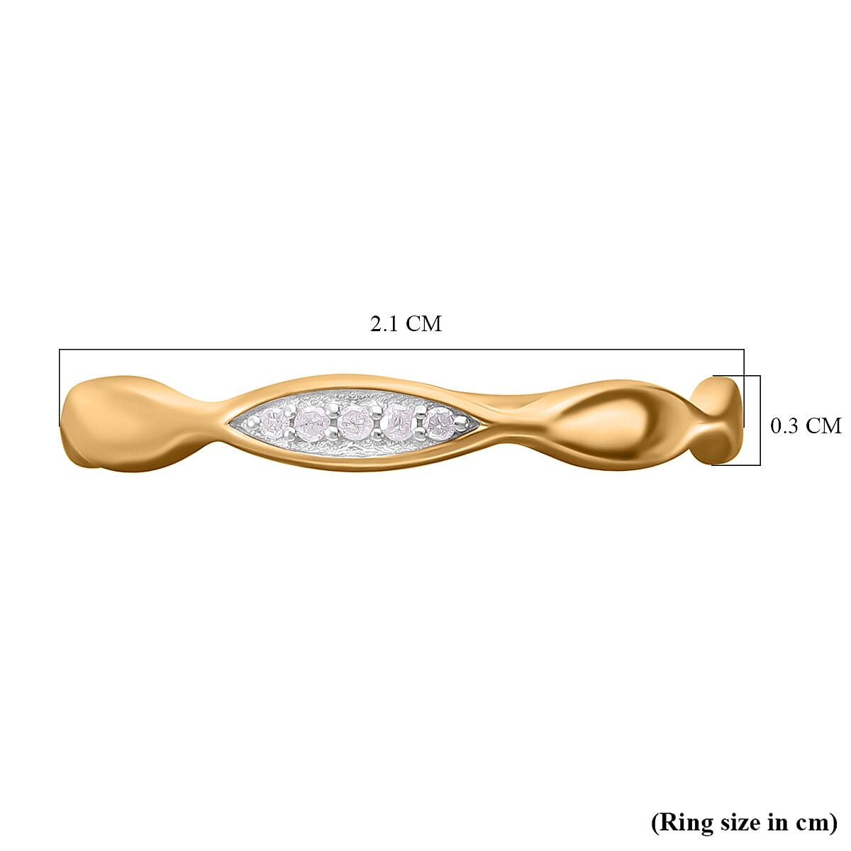 Diamond Ring in Vermeil YG Plated Sterling Silver