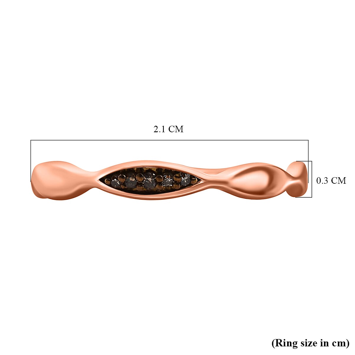 Champagne Diamond Ring in Vermeil RG Plated Sterling Silver