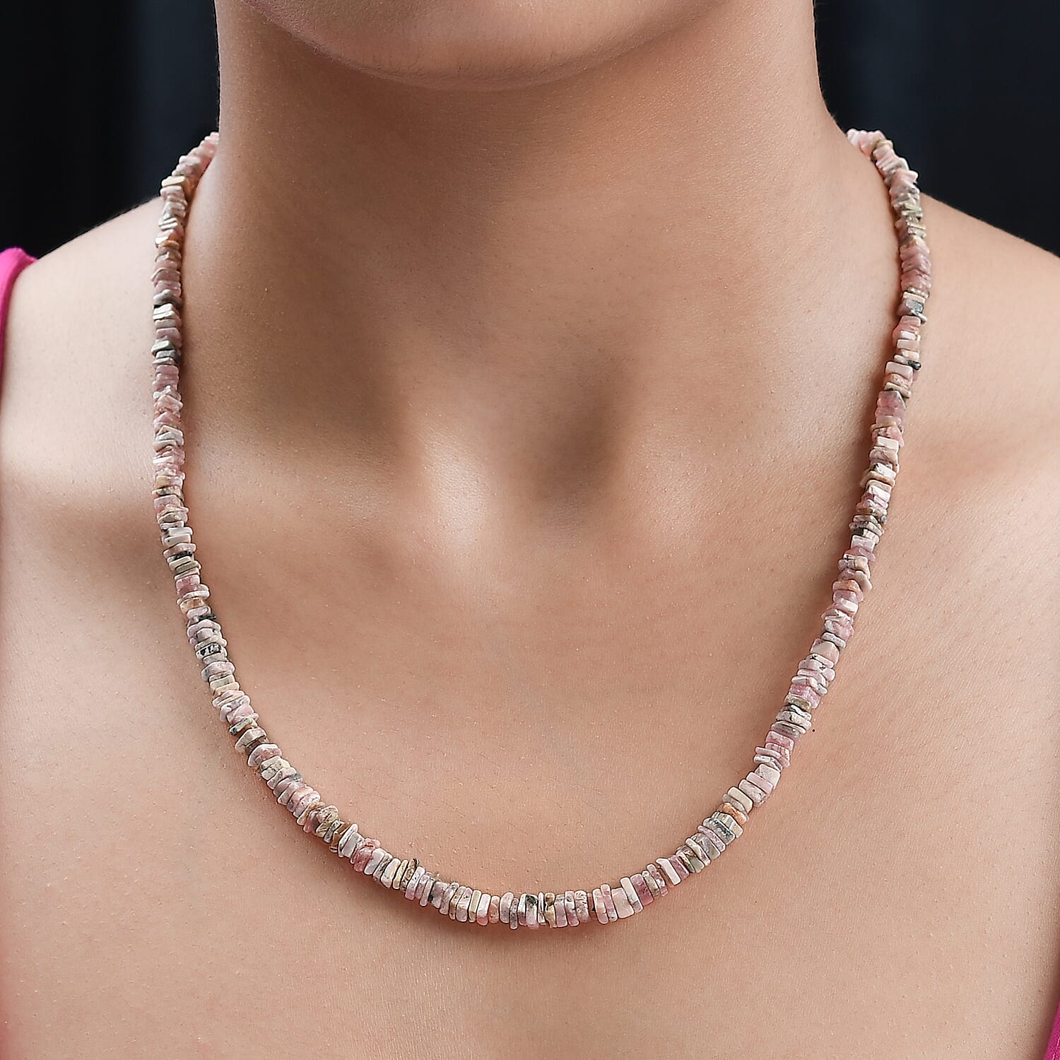 Rhodochrosite Necklace (Size - 20) in 18K YG Vermeil Plated Sterling Silver 145.00 Ct