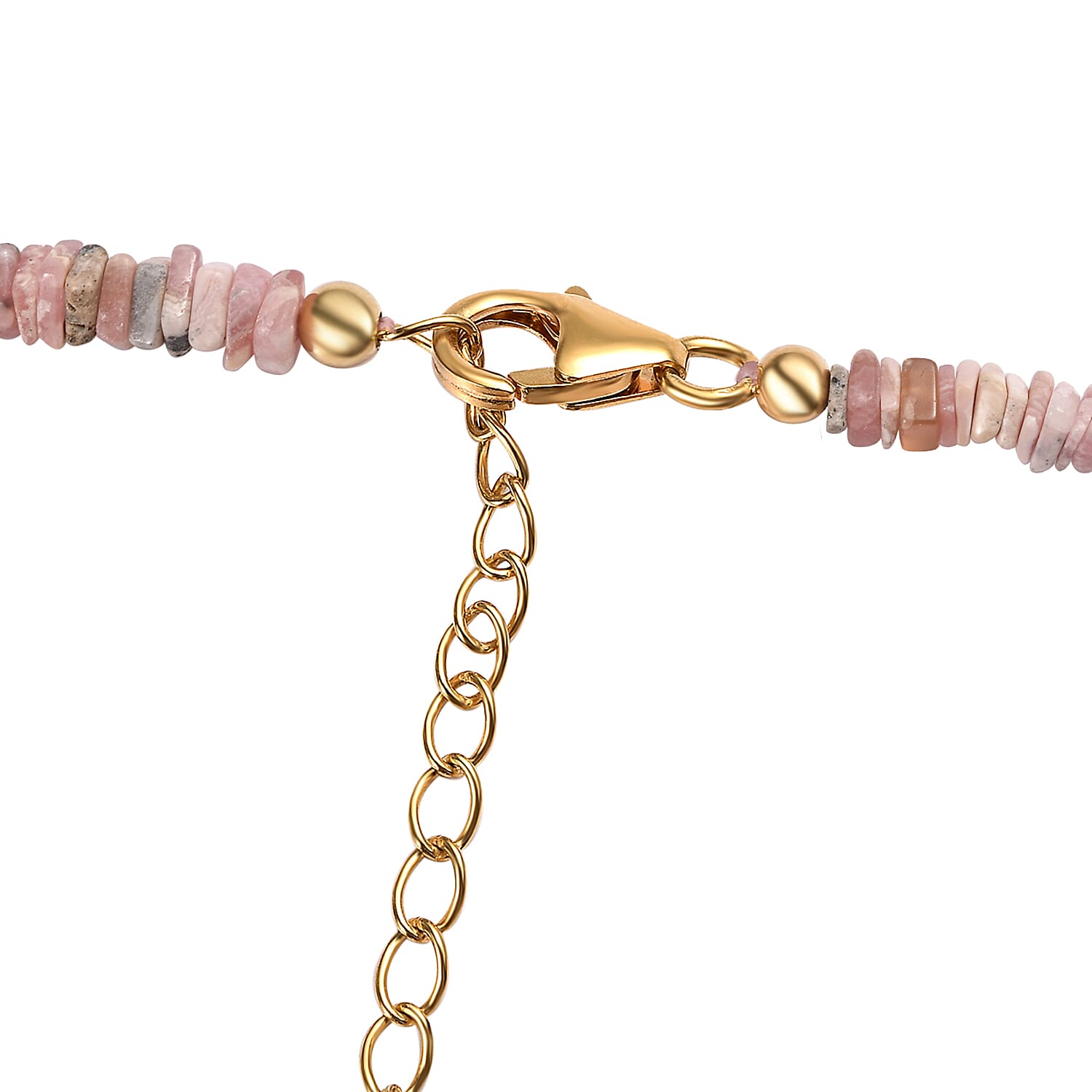 Rhodochrosite Necklace (Size - 20) in 18K YG Vermeil Plated Sterling Silver 145.00 Ct