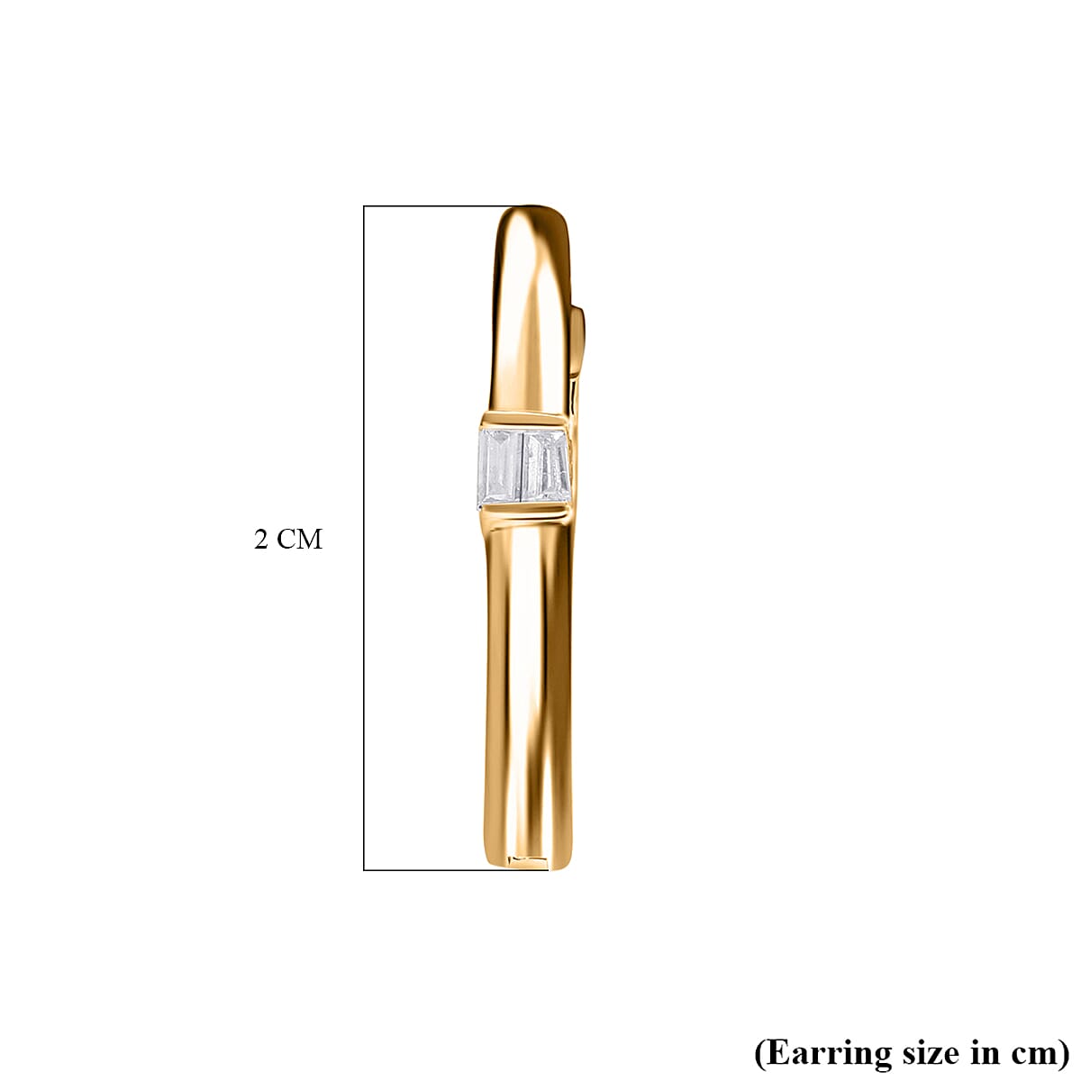 White Diamond Earring in Vermeil YG Sterling Silver 0.10 ct 0.100 Ct.