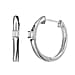 White Diamond Soliatire Hoop Earring in Platinum Overlay Sterling Silver 0.10 ct 0.100 Ct.