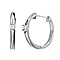 White Diamond Soliatire Hoop Earring in Platinum Overlay Sterling Silver 0.10 ct 0.100 Ct.