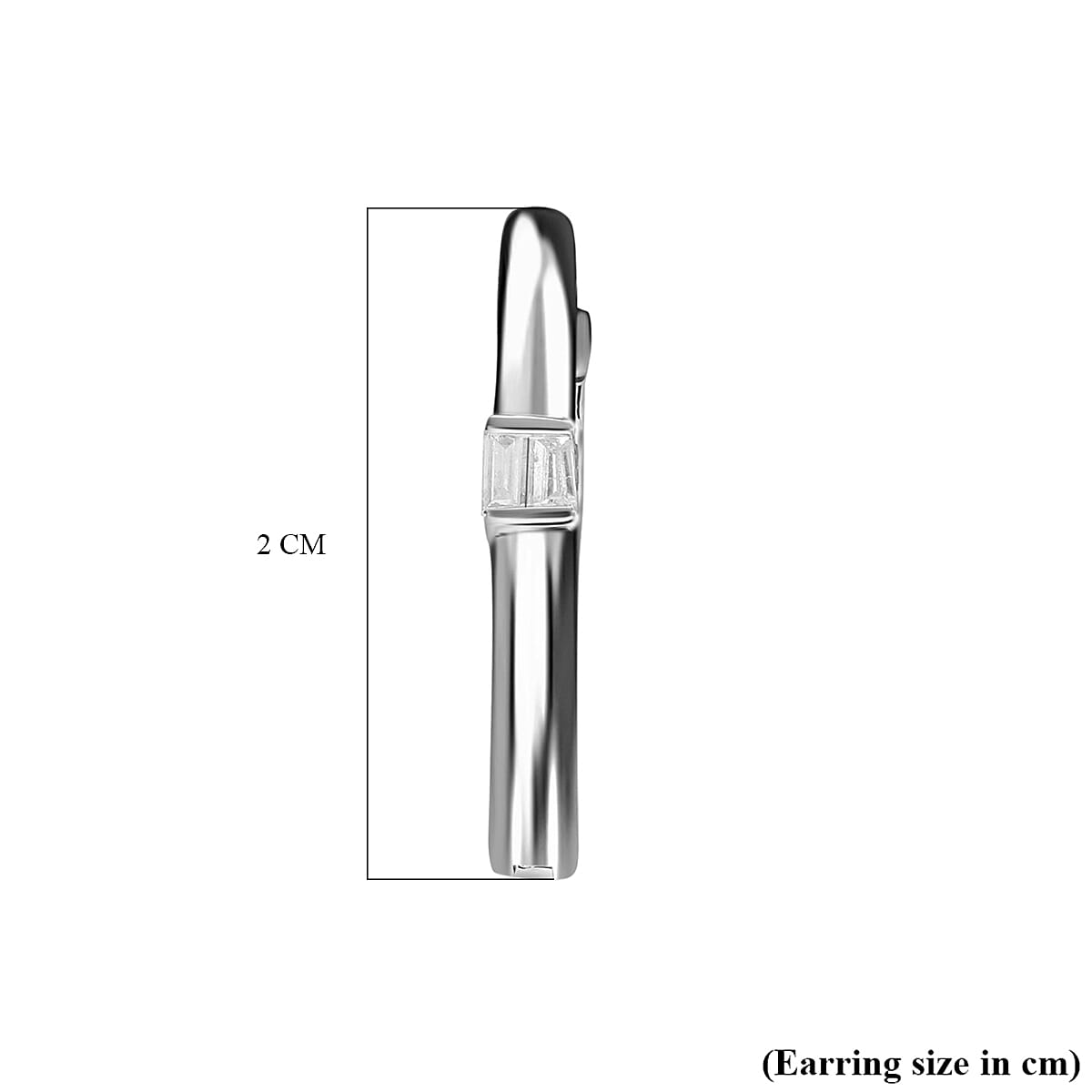 Diamond Hoop Earrings in Platinum Overlay Sterling Silver 0.10 Ct