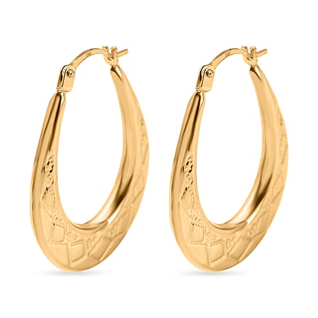 Hatton Garden Close Out - 9K Yellow Gold Creole Earrings With Clasp