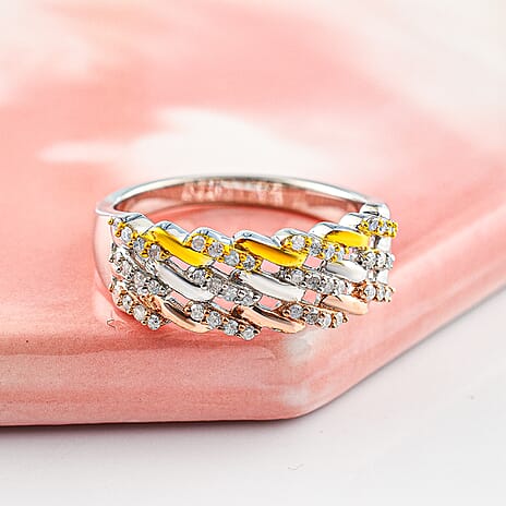 Diamond Ring Sterling Silver 0.25 Ct