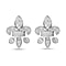Diamond Fleur De Lis Stud Earrings in Platinum Overlay Sterling Silver 0.23 Ct