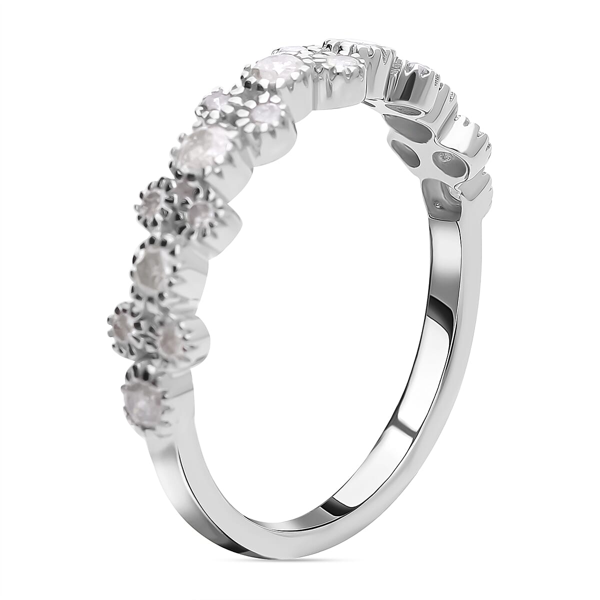 9K White Gold Diamond Ring 0.50 Ct