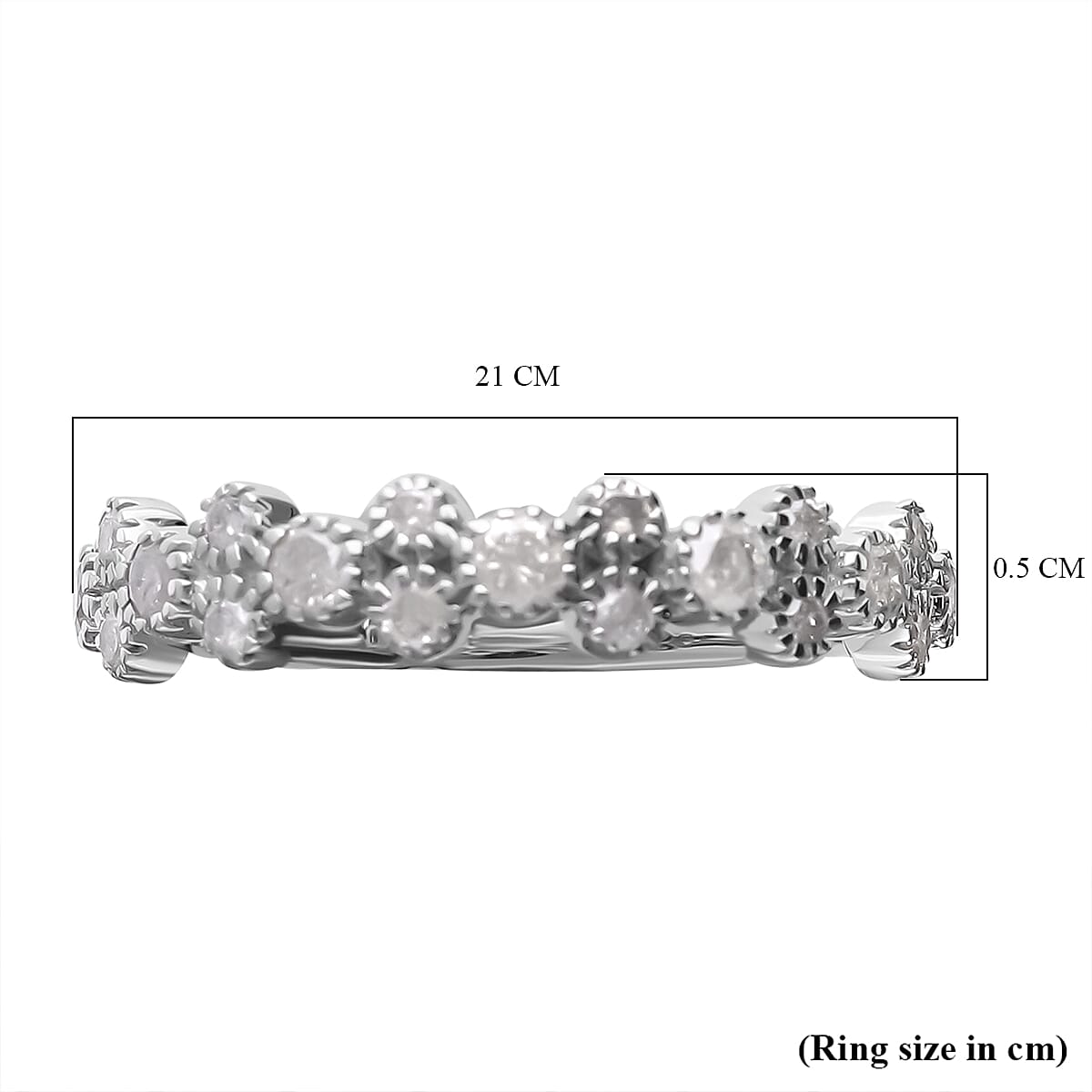 9K White Gold Diamond Ring 0.50 Ct