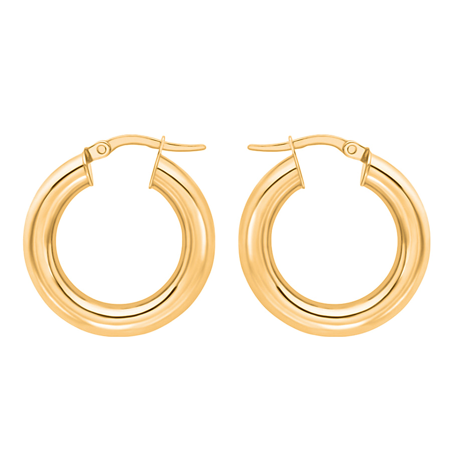 Vicenza Collection - 9K Yellow Gold Creole Earrings