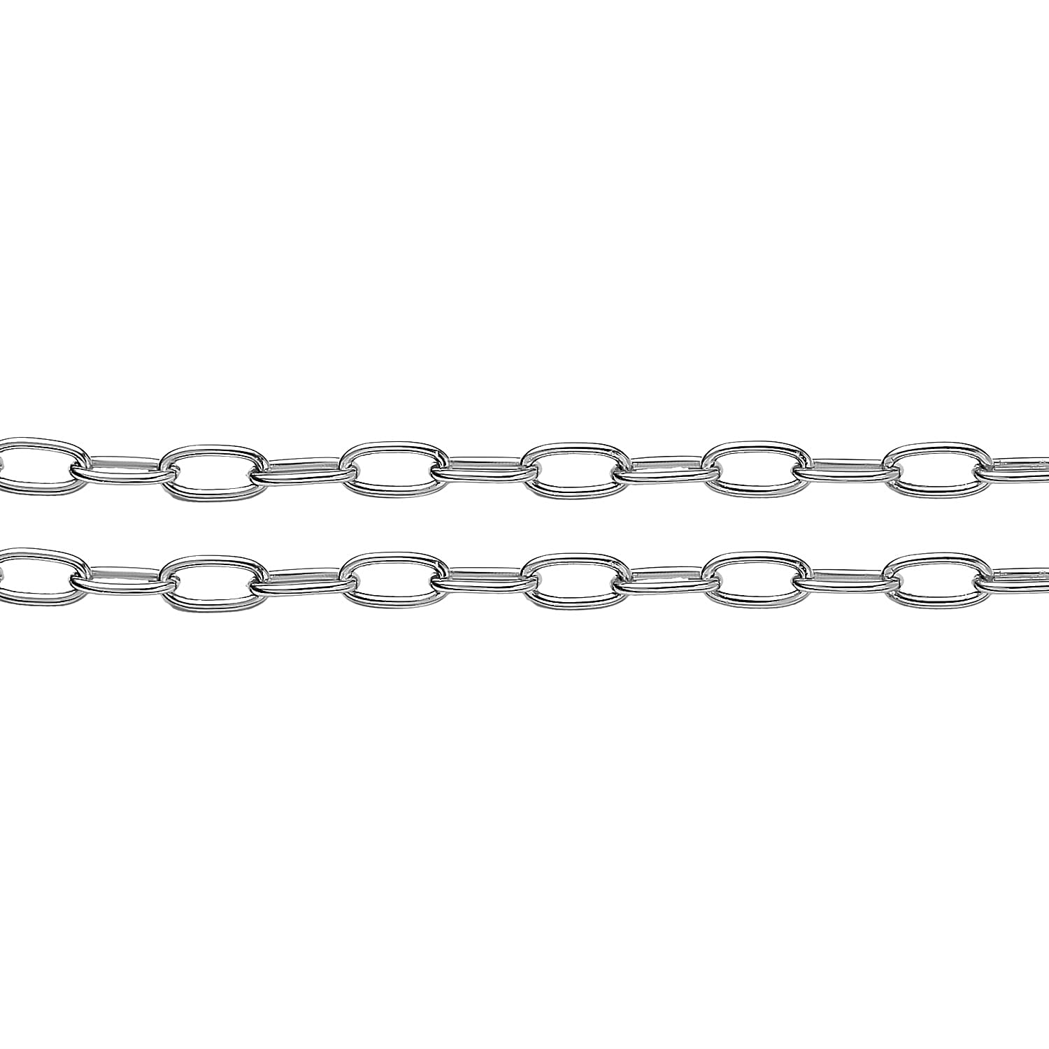 Designer Inspired - Diamond Paperclip Necklace (Size - 18) With T-Bar Clasp in Sterling Silver, 6.34 Grams