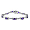 Amethyst Tennis Bracelet (Size - 7.5) in Rhodium Overlay Sterling Silver 4.95 Ct, Silver Wt. 8 Gms
